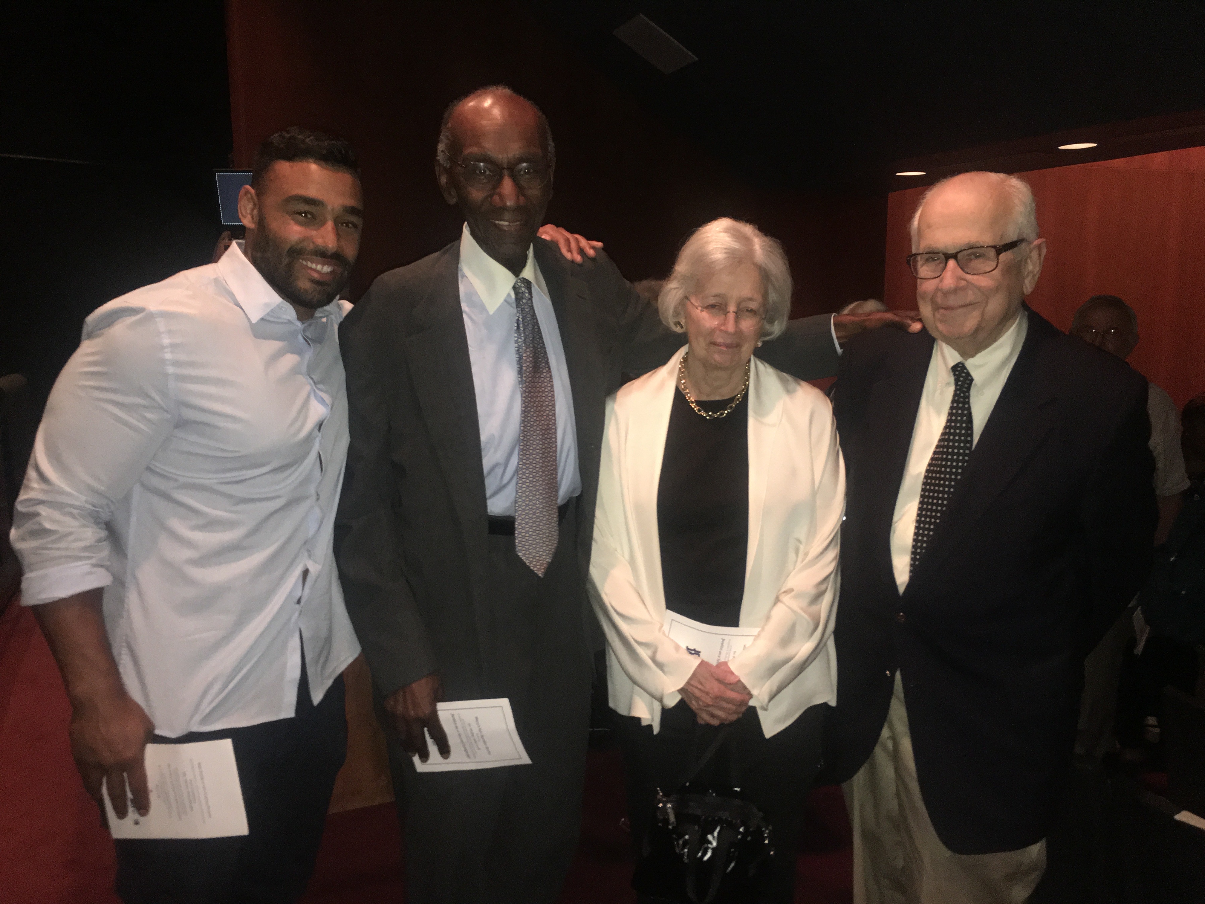 Frank Smith III with Franklin A. Thomas at a community leadership event, emphasizing mentorship, fitness mindset, jiujitsu discipline, and developer growth.