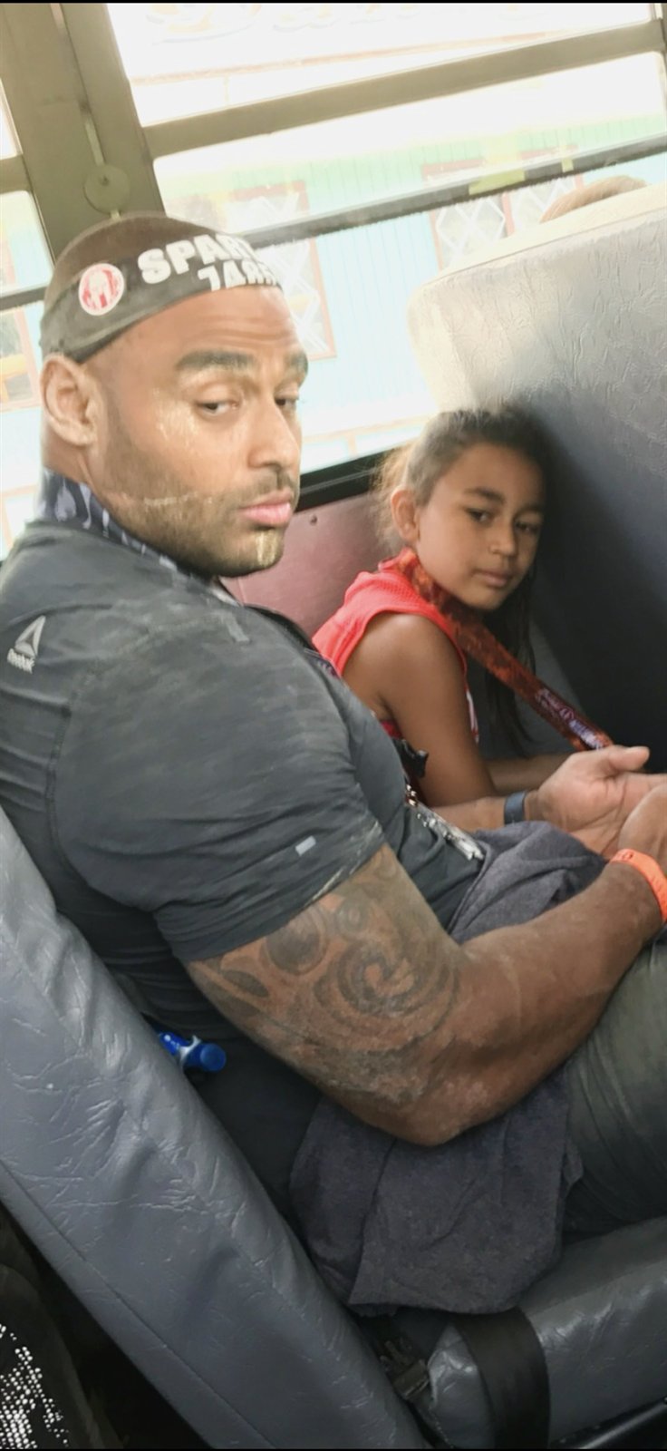 Frank Smith III exhausted after a Spartan race