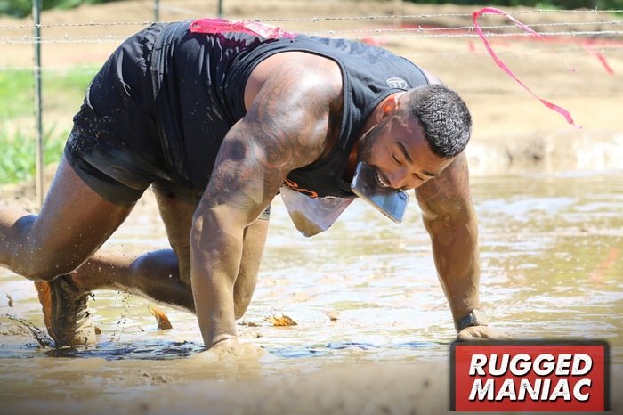 Frank Smith III during a Rugged Maniac race