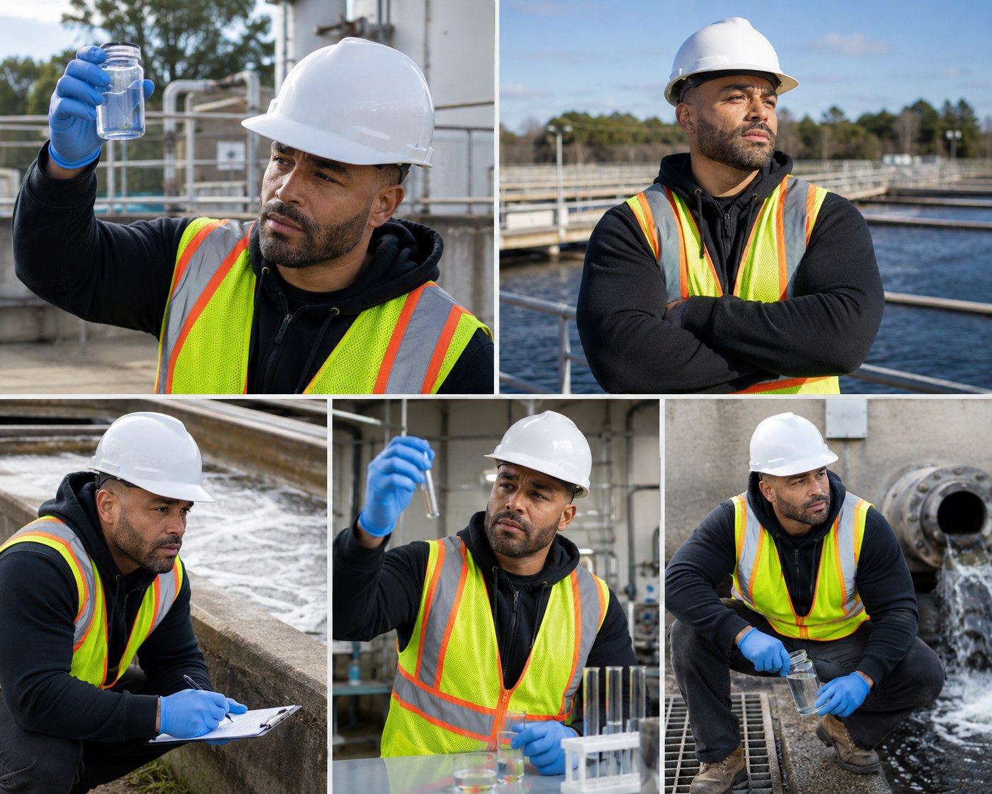 Frank Smith III working in water treatment field operations.